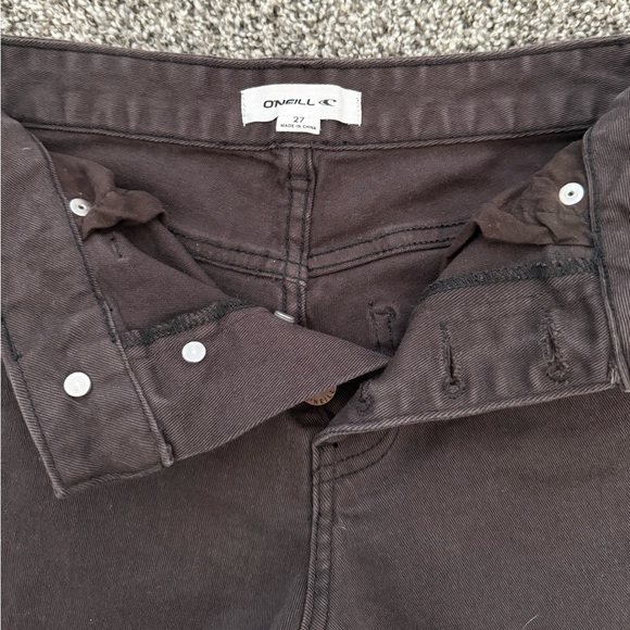 O’Neill Women’s High Waisted Button Fly Cuffed Shorts Dark Grey 27 Summer Beach - Picture 3 of 4